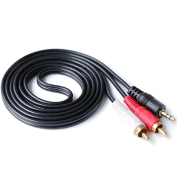 Аудио кабель из Mini jack 3.5 мм. на 2 шт. RCA / 1.5 м. Черный (MX-00006233)