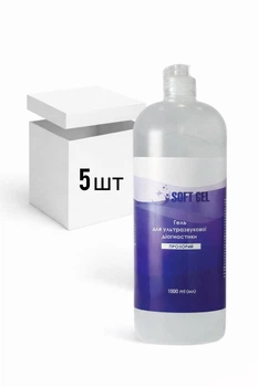 Гель для УЗД SOFT GEL 1000мл середня в'язкість прозорий × 5шт