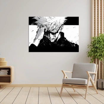 Плакат-постер с принтом Кавун Jujutsu Kaisen Магическая битва Satoru Gojo Сатору Годжо с повязкой 1 ПЛ000785(А0)