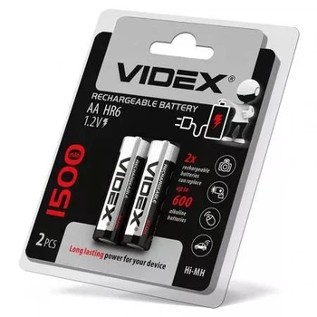 Аккумуляторная батарейка Videx AA HR6 1500mAh 2 шт