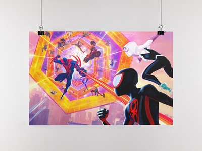 Плакат-постер с принтом Кавун Человек паук Паутина Вселенных Spider Man across the Spider Verse 1 A4 ПЛ000800(A4)