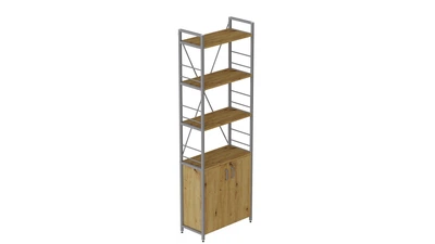 Этажерка 4/60 Ferrum-decor Серии Конект с тумбой 179x60x28 Серый ДСП Дуб Артизан (FD1082)