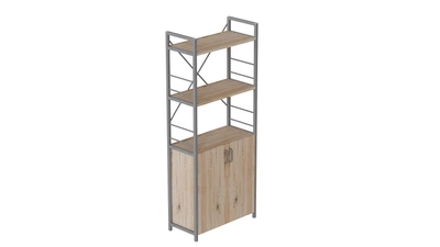 Этажерка 3/60 Ferrum-decor Серии Конект с тумбой 144x60x28 Серый ДСП Дуб Сан-Марино (FD1036)