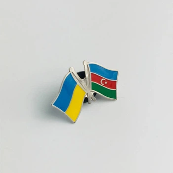 Значок Dobroznak Флаги Украина Азербайджан 26х17 мм (6209)