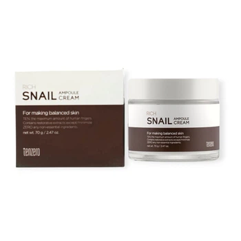 Крем Tenzero для лица Rich Snail Ampoule с муцином улитки восстанавливающий 70г