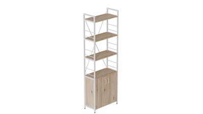 Этажерка 4/60 Ferrum-decor Серии Конект с тумбой 179x60x28 Белый ДСП Дуб Сан-Марино (FD1071)