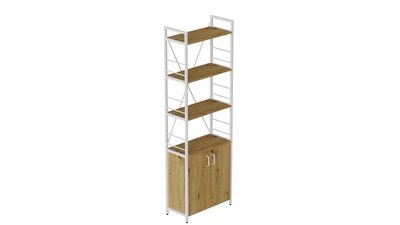 Этажерка 4/60 Ferrum-decor Серии Конект с тумбой 179x60x28 Белый ДСП Дуб Артизан (FD1075)