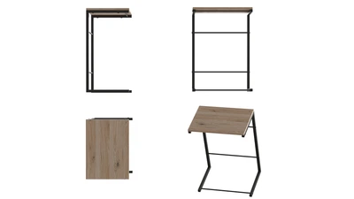 Столик приставний Террі Ferrum-decor 650x440x330 Чорний метал ДСП Дуб Сан-Марино 16 мм (TERR002)