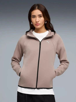Толстовка на молнии женская Puma Evostripe Full-Zip Hoodie Dk 69189888 XS Sandstone (4069161993565)