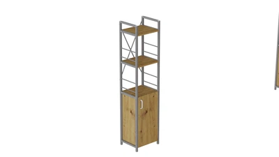 Этажерка 3/34 Ferrum-decor Серии Конект с тумбой 144x34x28 Серый ДСП Дуб Артизан (FD1019)