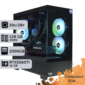 Компьютер Power Up #43 для Premiere Pro/Core i7 14700K/128 GB/HDD 6 TB/SSD 2TB/GeForce RTX 5060Ti 16GB для анимационного дизайна и видеомонтажа и постобработки