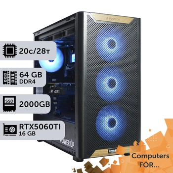 Компьютер Power Up #34 для After Effects/Core i7 14700K/64 GB/SSD 2TB/GeForce RTX 5060Ti 16GB для анимационного дизайна и видеомонтажа и постобработки