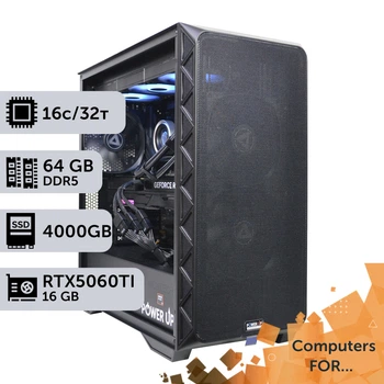 Компьютер Power Up #26 для Houdini/Ryzen 9 9950x/64 GB/SSD 4TB/GeForce RTX 5060Ti 16GB специальная конфигурация для проектирования машиностроения и инженерии