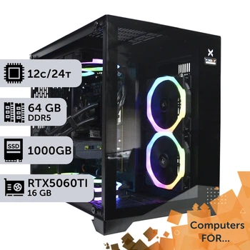 Компьютер Power Up #30 для After Effects/Ryzen 9 9900x/64 GB/HDD 2 TB/SSD 1TB/GeForce RTX 5060Ti 16GB для анимационного дизайна и видеомонтажа и постобработки