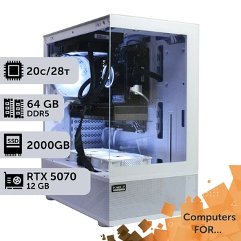Компьютер Power Up #33 для After Effects/Core i7 14700K/64 GB/HDD 4 TB/SSD 2TB/GeForce RTX 5070 12GB для анимационного дизайна и видеомонтажа и постобработки