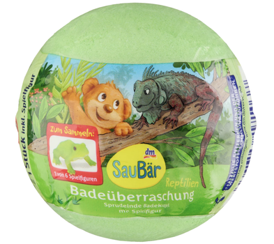 Детская игристая бомбочка для ванны SauBär с сюрпризом Рептилии