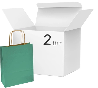 Набор крафтовых пакетов для подарков Angel Gifts 26х32х12 см х 2 шт зеленых (Я82308_AG2144_2)