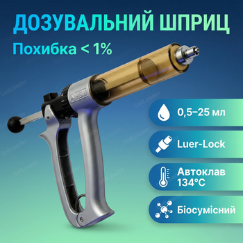 Шприц ветеринарний HSW Multi-Matic 25 мл для вакцинації кіз свиней птиці КРС дозатор luer lock автоматичний