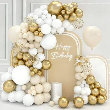 Арка Гірлянда З Повітряних Кульок Happy in Gold (125 кульок)