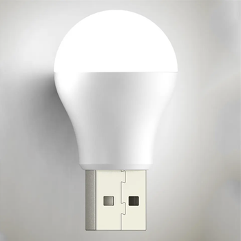 Cветодиодная USB лампа-фонарик груша ночник 1W USB LED Light Холодная