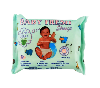 Дитячі вологі серветки BABY FRESH з екстрактом алое і аллонтоіном 20 шт (8014002000021)
