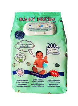 Дитячі вологі серветки BABY FRESH з екстрактом алое і аллонтоіном 200 шт (8050040240029)