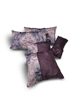 Комплект декоративних подушок Firanka Damask 47х27см 2шт, 27х27см 2шт, 38х16см 1шт бузковий (п_0857)