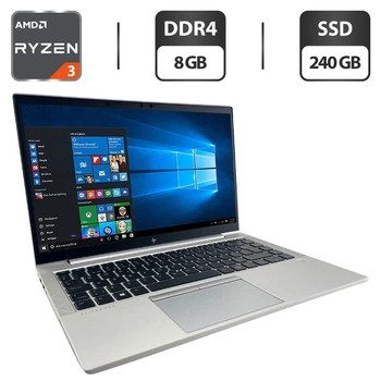 Ультрабук HP EliteBook 845 G8 / 14" (1920x1080) IPS / AMD Ryzen 3 5400U (4 (8) ядра по 2.6 - 4.0 GHz) / 8 GB DDR4 / 240 GB SSD / AMD Radeon Vega 6 Graphics / WebCam б/у
