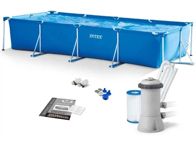 Каркасный бассейн прямоугольный с фильтр-насосом Intex 450 x 220 x 84 см