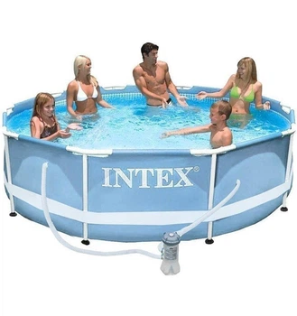 Садовый каркасный бассейн Intex 305х76 см с насосом фильтром летнего бассейна