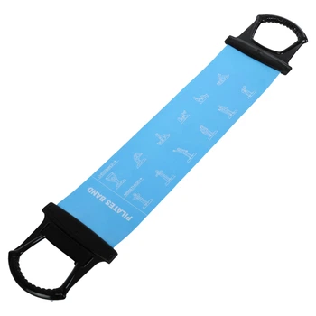 Лента-эспандер эластичная для фитнеса и йоги с ручками SP-Sport Pilates Band 8038 Толщина 0,65мм Голубой