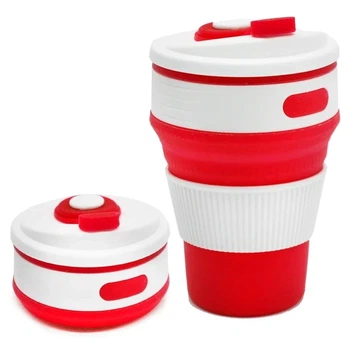 Чашка силиконовая SILICON MAGIC CUP с герметичной крышкой и поилкой Красная 7194