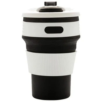 Чашка силіконова SILICON MAGIC CUP з герметичною кришкою та напувалкою Чорний 7194