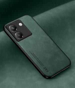 Кожаный чехол XnE Poco M7 Pro 5G с металлической вставкой Green (43122-08)