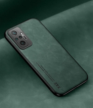Кожаный чехол XnE Xiaomi Redmi Note 10 Pro с металлической вставкой Green (34274-08)