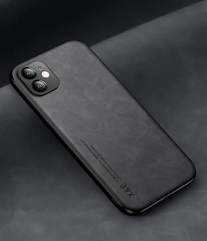Кожаный чехол XnE iPhone 11 с металлической вставкой Black (34649-2B)