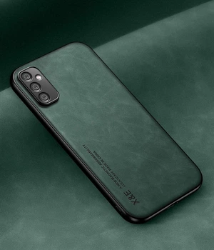 Шкіряний чохол XnE Samsung Galaxy A05s A057 з металевою вставкою Green (35024-08)