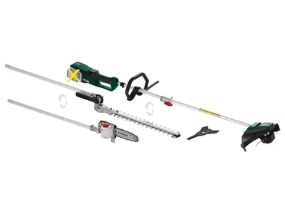 Садовий комбінований інструмент Акумуляторний сучкоріз, тример кущоріз інструмент Parkside PGKGA 40-Li B2 4в1з акумуляторома та зарядним пристроєм