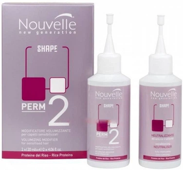 Лосьон для завивки окрашенных волос нейтрализатор набор Nouvelle Volumizing Modifier Neutralizer Kit 2, 240 мл (120 мл+120 мл)