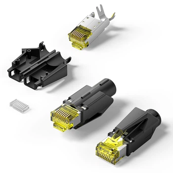 Конектор RJ45 Vention Cat 6A FTP 10 шт 10 Гбіт/с екранований 24-26 AWG Чорний (IDNB0-10)