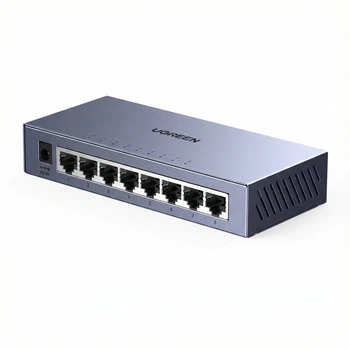 Коммутатор Ugreen CM934 8 портов Gigabit Ethernet RJ45 1000 Мбит/с Металлический корпус Темно-серый (55467)