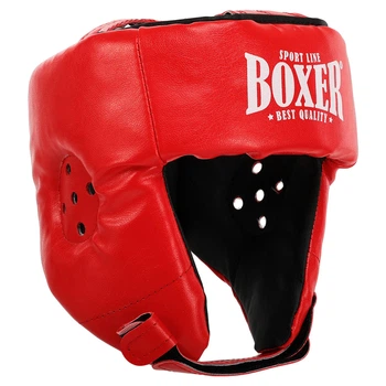 Шолом боксерський відкритий Шкірвініл BOXER 2028-N (р-р M, червоний)
