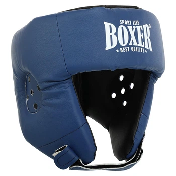 Шолом боксерський відкритий Шкірвініл BOXER 2028-N (р-р L, синій)