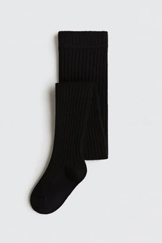 Колготки H&M 291333П чорний смужки вязка 122-128см