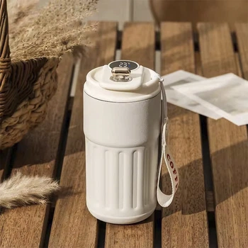 Термокружка Coffee Sensor стальная 380 мл с индикатором температуры Белый (28700)