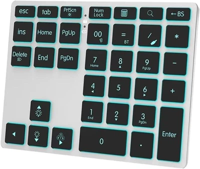 Цифровая Bluetooth Клавиатура JOMAA: Алюминиевая, с 7-цветной подсветкой. (серебристый)