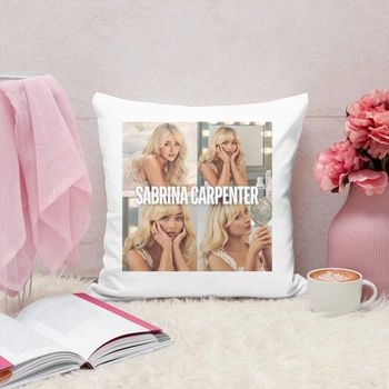 Подушка плюшевая Sabrina Carpenter Сабрина Карпентер 35х35 см (СА00226)