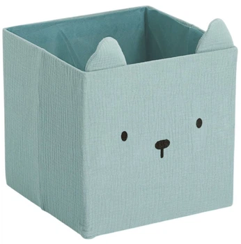 Pojemnik na zabawki Zeller Cozy Kids z uszkami muślinowy miętowy 28 x 28 x 28 cm 97414 (4003368144900)
