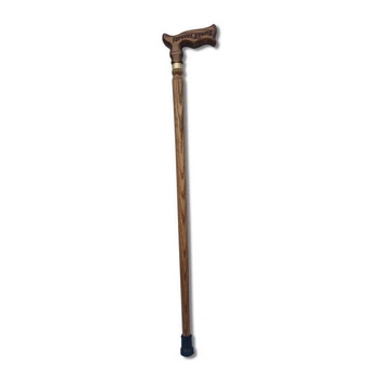 Трость Висамор резная из дерева с надписью коричневая (cane_Gusta)
