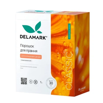Пральний порошок безфосфатний концентрований DeLaMark Colour 1 кг DL164